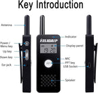 ELIDAIP T-M16 Small Walkie Talkies,Portable Two Way Radio with Earpiece & Mic Set Headsets,VOX Hands Free for Restaurants,Hotel,Sports & Outdoor Activities,Hospitals,Tourism,Black 2 Pack