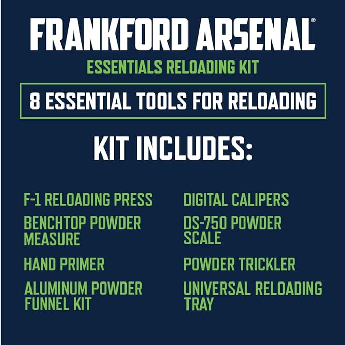 Frankford Arsenal F-1 Single Stage Press and Reloading Accessories with Powder Measure, Hand Primer, for Reloading, Seating, and Gunsmithing
