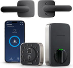 ULTRALOQ Bolt Fingerprint Smart Lock with Lever, Front Keypad Door Lock with Handle, Built-in WiFi Deadbolt, App Remote Control, Auto-Lock, Works with Apple HomeKit, Alexa, Google, BHMA Certified