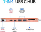 USB C Hub HDMI Adapter for MacBook Pro/Air, 7 in 1 USBC Dongle with HDMI, SD/TF Card Reader, USB C Data Port,100W PD, and 2 USB 3.0 Compatible for MacBook Pro/Air, Dell XPS, Lenovo Thinkpad.