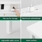 Tykacna 27 Inch Wide Night Stand, Large Wood Night Stand Set 2 with 2 Drawers, LED Nightstand with Charging Station and Adjustable Drawer, Bedside Table for Living Room/Bedroom/Study/Office, White.