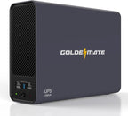 GOLDENMATE 1000VA/800W Lithium UPS Battery Backup & Surge Protector, Backup Battery Power Supply with LiFePO4 Batteries(230.4 Wh), Sinewave UPS System, 10 Years Lifespan, 8 Ports, LCD Display, Gray