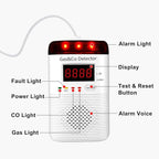2 Packs Combination Gas & Carbon Monoxide Detectors Plug in, Portable CO Detector with Digital Display Audible & Visual Alarm, Gas & CO Alarm Applicable to for Home, Kitchen, Hotel