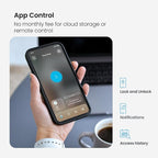 Lockly Secure Plus Smart Lock Bluetooth, 3D Biometric Fingerprint Sensor Front Door Lock with Handle, Digital Keypad Keyless Entry Door Lock, Voice Control & Auto Lock - Latch Edition