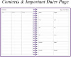 Daily Planner Undated - B5 To Do List Notebook Hourly Schedules, Spiral Appointment Planner for Women and Men, PVC Hardcover, Inner Pocket, Elastic Closure, 7" x 10", Purple