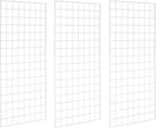 NeeSeeYee Commercial Grade Gridwall Panels – Heavy Duty Grid Panel for Any Retail Display, 2’ Width x 4’ Height, 3 Gridwall Panels Per Carton (White Finish)