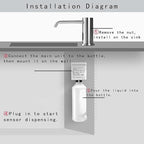Touchless Automatic Soap Dispenser for Kitchen Bathroom Sink Built in Brushed Nickel Liquid Commercial Electric Soap Dispenser with Bottle and Pump Brushed Nickel