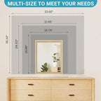 Oak Wood Effect Framed Wall Mirror, 16x20 Rectangle Mirror, 1/8" Anti-desilvering Tempered Glass, Sustainable&Sturdy Frame, Anti-Rust, HD Reflection &3min Fast Setup for Bathroom Living Room