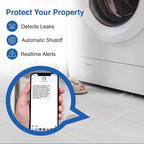 Watts A2C-SC-WB Series Intelliflow 1/2" Washing Machine Smart Water Shutoff Valve with Leak Sensor, Inlet Adapters, Wall Box, Automated Flood Detection with Real-Time Text and E-mail Alerts