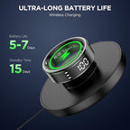 Smart Ring Health Tracker with Display Screen, Sleep Tracker with Heart Rate, Fitness Ring Step Tracker for Activity Monitoring/Steps/Calories,Wireless Charging, for iOS Android (Silver,9#)