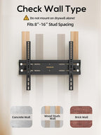 IWORKBOARD 40 50 55 inch Tilting TV Wall Mount for 24-65 '' TVs, Low Profile TV Mount, Ultra Slim Wall Mounts TVs Bracket, Max VESA 400x400mm, 99 lbs & 16 inch Studs, Fit Most 32+ 42 43 45 Screen