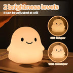 Rytinazzz Halloween Ghost Night Light, Color-Changing & 50-Hour Battery, Spooky-Cute Squishy Lamp for Kids, USB Rechargeable with Timer, Halloween Decor & Gifts