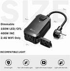 TREATLIFE Smart Dimmer Plug Outdoor Smart Plug Works with Alexa and Google Home, Light Dimmer APP Remote Control, Max Power 400W, IP44 for Dimmable Outdoor String Lights, Floor Lamp, Table Lamp