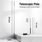 Teslong Telescopic Endoscope Inspection Camera with Screen & Light, 4.5" IPS Display Borescope with 5FT Telescoping Pole, IP67 Waterproof Inspection Camera for Ceiling, Wall, Chimney, Automotive &HVAC
