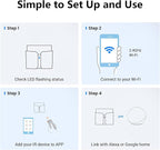 Broadlink RM5plus Universal Infrared Remote, Voice Control with Alexa & Google Home, Wi-Fi Smart Home Hub for TV, AC and Audio (IR 38KHz), 2.4GHz Wi-Fi Only