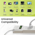GoGreen Power Inc. (G-16103M-12-2) 6 Outlet Surge Protector, 12FT Cord, White, 2 Pack