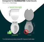 R&T V2601 Electric Bidet Seat For Elongated Toilet, Smart Toilet Seat with Heated Seat, Adjustable Temperature, Warm Air Dryer, Night Light