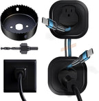 in-Wall Cable Management Kit for Wall Mounted TV - White Power & Low Voltage Cord Hider with Hole Saw, Extension Cord & Splitter - Hide TV Wires Behind Walls for Clean Home Theater & Gaming Setup