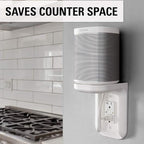 Sanus Outlet Shelf Speaker Mount - Heavy Duty Shelf Holds Devices up to 10 lbs - DIY Install Works with Both Standard & Decora Outlets - Perfect for Sonos & Other Smart Speakers
