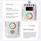 CYBIN Natural Gas Leak Detector for Home, Battery Operated Propane Gas Detector with Solenoid Valve 1/2 inch, Automatic Gas Detector for LPG Methane Propane Butane in Kitchen and RV