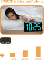 Mesqool Digital Alarm Clock for Bedrooms - Plug-in LED Clock with Dynamic RGB Digits, Dimmable Display & Night Light, 7 Color Options, Adjustable Alarm Volume, DST, 12/24 Hour - Ideal for Kids