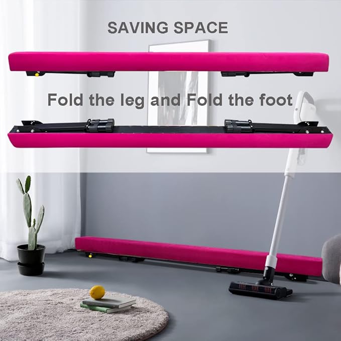 Adjustable&Foldable Gymnastics Balance Beam,6FT/8ft High-Low Level Floor Gymnastic Beam,No Tool Require, Gym Equipment for for Kids Children Girls Home Training