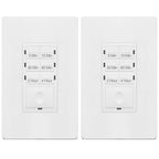 ENERLITES 4-Hour No Neutral Wire Countdown Timer Switch, 5-10-30-60 Min, 2-4 Hour, for Bathroom Fans, Heaters, Lights, LED Indicator, 120VAC 800W, UL Listed, HET06-J-W-2PCS, White, 2 Pack