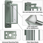Lustrlach Outdoor Motion Sensor Wall Light for House LED Modern Outside Wall Mount Porch Light IP54 Waterproof with Clear Glass Aluminum Exterior Light Fxiture,3000K 750lm