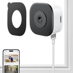 HomiQ 3MP 2K Window Camera for Home Security, 5Ghz & 2.4Ghz WiFi Human Detection Alert, AI Full Color Night Vision with Anti-Glare No Reflection 24/7 Recording, Easy Magnetic Mount for House/Apartment