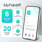 Easy@Home Wireless TENS Unit with APP Remote Control: Back Pain Relief Muscle Stimulator Massager | Powered by MyPainOff App iOS & Android App | Pain Therapy Management EHE015BLE