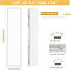 6 Pack 1x4 LED Flat Panel Light Drop Ceiling Office Fixture,Surface Mount Drop Ceiling Fixture,5040LM, 20W/25W/30W/35W/40W Selectable,3000K/3500K/4000K/5000K/6500K 5CCT,Dimmable (0-10V),ETL Listed