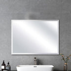 Frameless Beveled Edge Bathroom Mirror 24x32 Inch Rectangle Beveled Mirror Wall Mirror Explosion Proof and Shatterproof Bathroom Vanity Mirror Wall Mounted Hang Firmly (Horizontal or Vertical)
