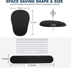 Hasinart Ergonomic Mouse Pad and Keyboard Wrist Rest with Massage Design, Space-Saving Mouse Pad Wrist Support, Memory Foam Wrist Rest with Non-Slip PU Base for Computer Desk, Black