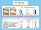 My Tidy Space Low Profile (2) PD30W USB-C (2) 15 Amp in Drawer Docking Station Outlet Plugs with Retractable arm
