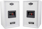 Rockville Pair RockShelf 64W V2 400w White 6.5" Bookshelf Speakers, 4 Ohm, Kevlar Woofer, Silk Dome Tweeter, Wall-Mountable, for Home Theater and Stereo Audio