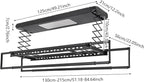 banborba Electric Retractable Airing Rack, Ceiling Mounted Clothes Drying Rack, Retractable Clothesline, Vertical Laundry Drying Rod with LED Light & Remote, 110V 24W, Black