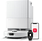 roborock Qrevo Series Robot Vacuum and Mop, 8000Pa Suction, Upgraded from Qrevo S, Anti-Tangle Brush, Smart Obstacle Avoidance, Auto Mop Washing, All-in-One Dock, 200RPM Spinning Mops, White(QV 35A)
