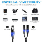 Seefeful (5FT) XLR Splitter Cable, 1 Female to 2 Male Patch Y Cable Balanced Microphone Splitter Cord Audio Adaptor