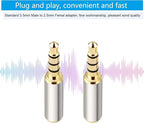 Mizi [2 Pack 3.5mm Male to 2.5mm Female Stereo Audio Adapter Headset Converter Connector for Smartphones, Headphone, Mic, Tablets - Silver