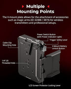 SMALLRIG V Mount Battery Plate with LCD Screen Protector, D-Tap & USB-C Supply, Compact Camera Video Rig for Mirrorless/DSLR, for NEEWER V Mount Battery PS099E