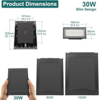 kadision 30W LED Wall Pack Light with Dusk-to-Dawn Photocell, 0-90° Adjustable Full Cutoff Outdoor Wall Light for House Yard Garage, 3900lm 5000K Daylight 100-277V ETL Listed