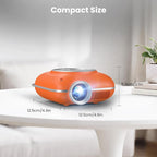 HOMPOW Mini Projector with Two -Way Bluetooth, Portable Projector for Home Theater Use, Support 1080P for Outdoor Projector/Movie Projector Compatible with HDMI, USB, Laptop, TV Stick (Orange)