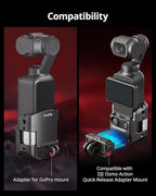 SMALLRIG Expansion Adapter Accessorie for DJI Osmo Pocket 3, Aluminium Protective Cage, 52g Lightweight Mount for Pocket 3, with Cold Shoe Mount, 1/4"-20 Threaded Toles and Claw Ports