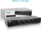 Pyle 6 Channel Speaker Selector Switch - Multi Zone A B Speaker Distribution Controller Box w/ Independent Audio Source Volume Control, Supports Home Theater Stereo Receiver System - Pyle PSLSW6
