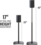 Sanus Height-Adjustable Speaker Stands Pair for Sonos Era 100™ - Premium Speaker Stand w/Durable Steel Design & Built-in Cable Managment - Easy DIY Install - Black