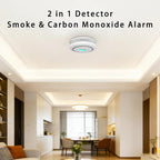 Virtue Sensor Smoke & Carbon Monoxide Detector, 2-in-1 CO Detector Alarm for Home Garage RV with LCD Display Safety Alarm System Audible and Visual Alert (1 Pack with Batteries)