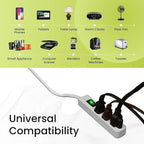 GoGreen Power Inc. (G-13002MS-2) 3 Outlet Power Strip, 2.5FT Cord, White, 2 Pack