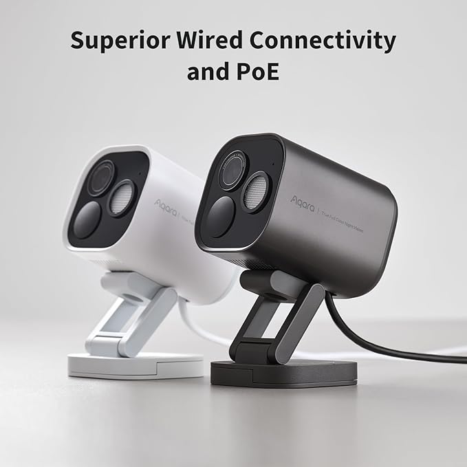 Aqara 4MP Camera Hub G5 Pro PoE, True Color Night Vision Security Camera Outdoor, HomeKit Secure Video, Thread Border Router, Local Detection, Thread/Zigbee, Supports Alexa, Google, Smartthings, White