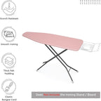 Encasa XO Ironing Board Cover and Pad 49"x18" - 4mm Felt Wide Iron Board Cover with Padding - Heat Resistant, Stain-Safe Dye, Non Slip Elastic Bungee Cord Tightening Iron Table Cover Mauve