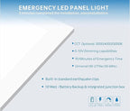2X4 LED Flat Panel Light with Emergency Battery Backup, 50W 3000K/4000K/5000K, 0-10V Dimmable, 6500 Lumens, LED Drop Ceiling Lights, 100-277V, DLC UL Listed, Ultra Thin Back-Lit (20 Pack)